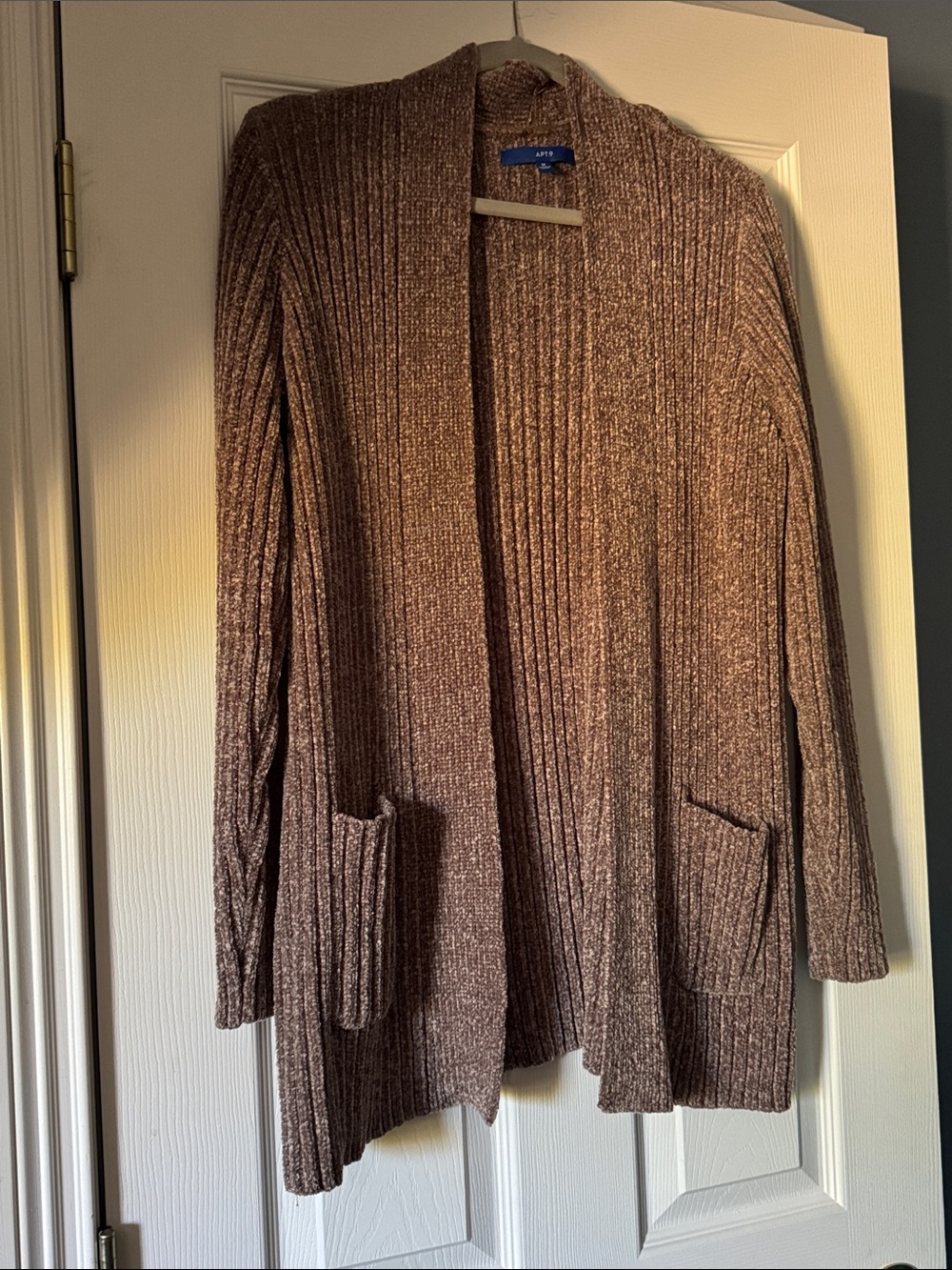 Apt. 9 Open-Front Ribbed Cardigan in Brown